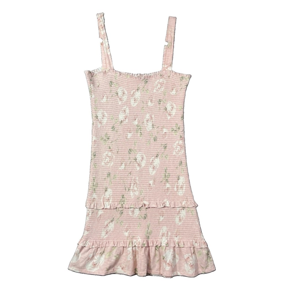 LOVESHACKFANCY Pink Norna Smocked  Minidress Size 12y